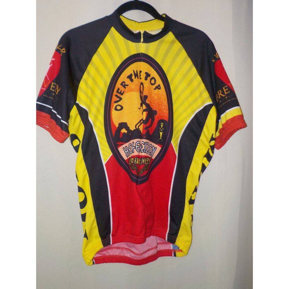 World Jerseys Cycling Jersey Men's Large Yellow Red Hefeweizen Moab Brewery